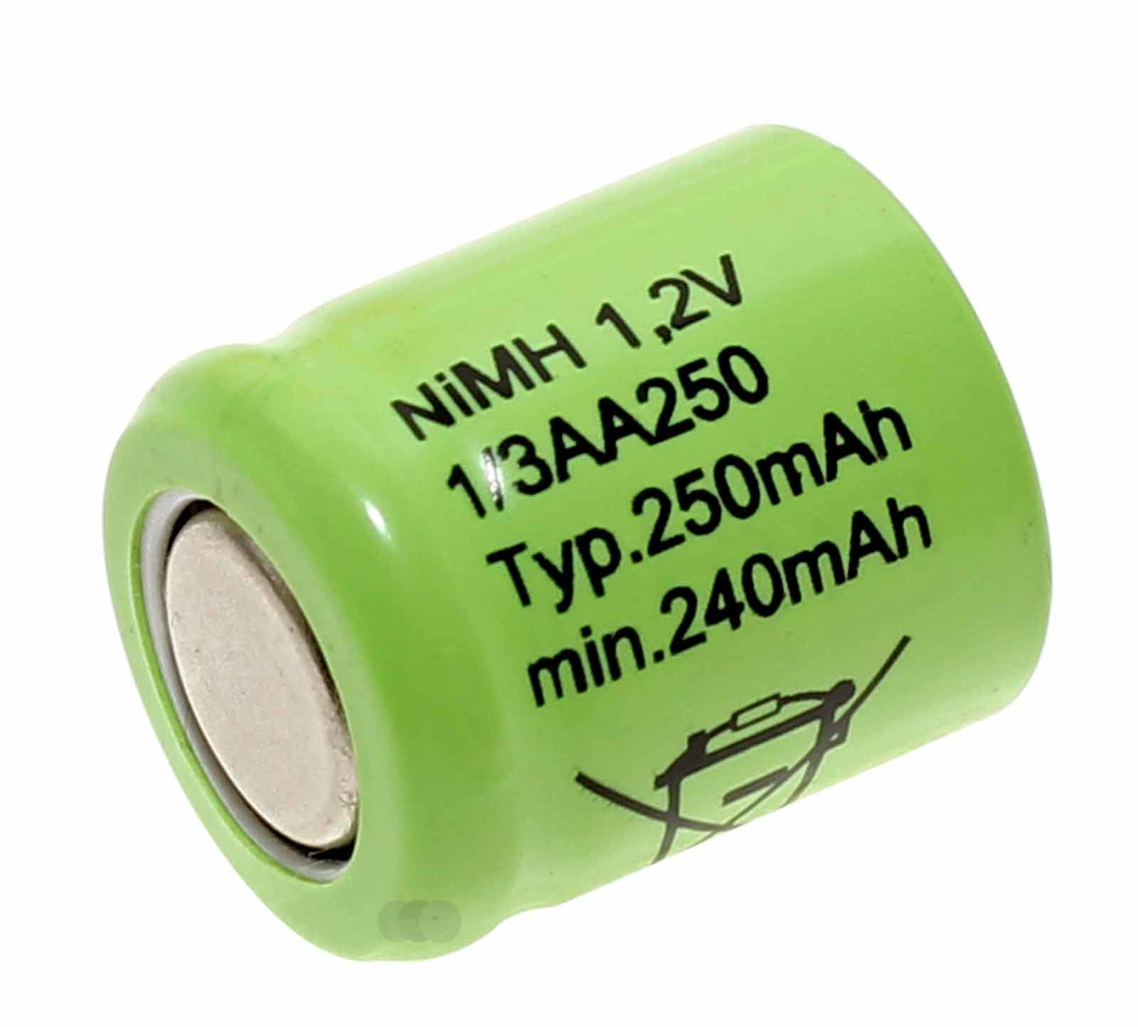 Mexcel 1/3AA250 Akku 1/3AA Ni-MH, 1,2V, 250mAh