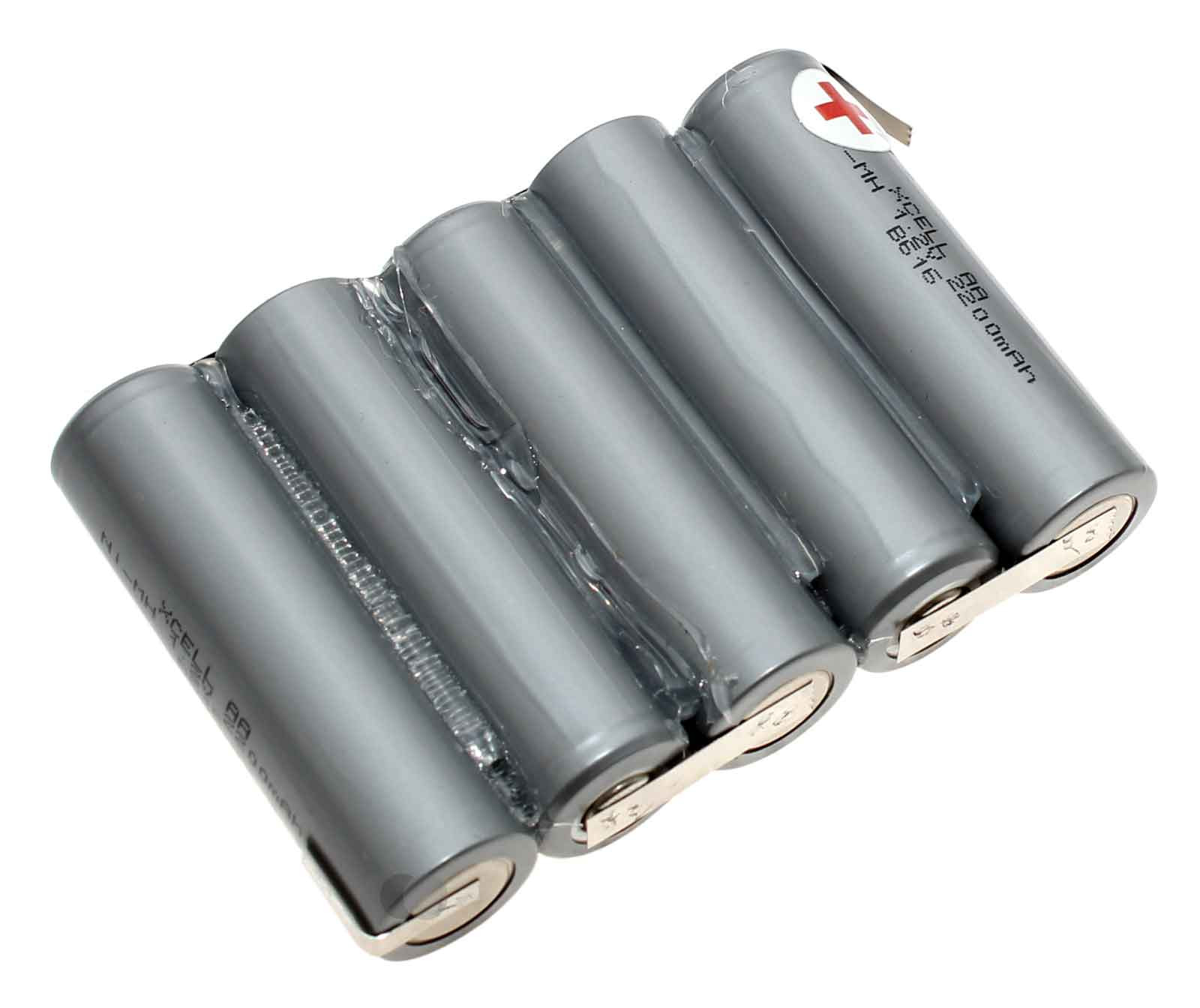 Akkupack 5er Reihe AA Mignon (NIMH) mit 3,2mm breiten Z-Lötfahnen für Modellbau o.ä. mit 6 Volt Spannung und 2200mAh Kapazität