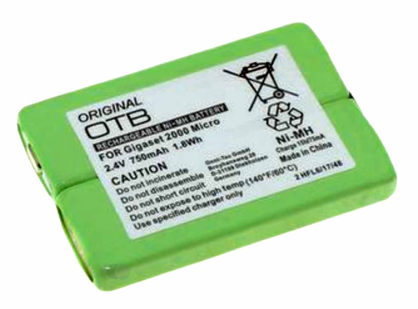 NiMH Akku für Siemens Gigaset 2000C, 3000 Pocket u.a., ersetzt T266, NS-3098 u.a., 2,4V, 750mAh