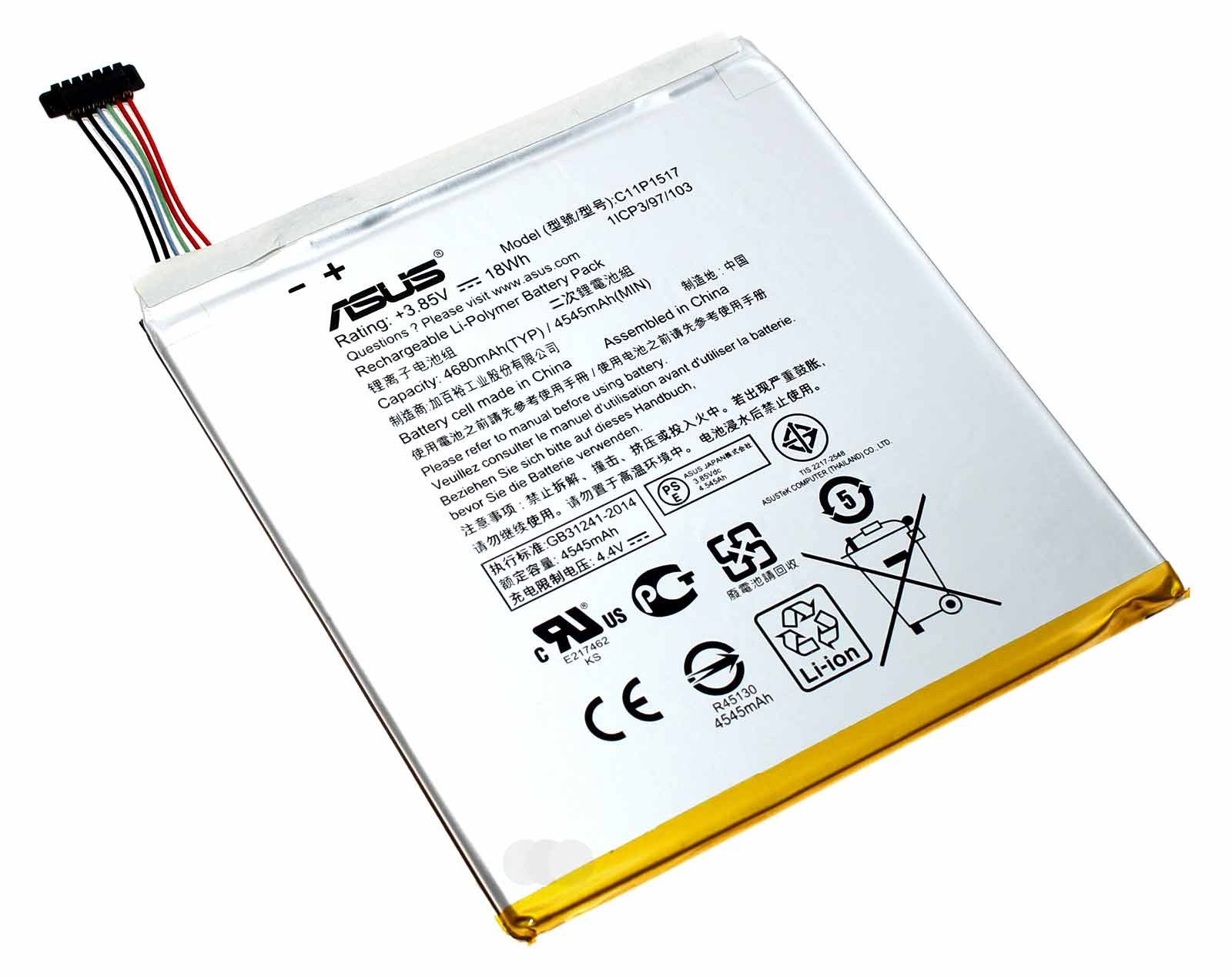 Original Akku für Asus ZenPad 10 Z300M, Z300CNL 10.1 Tablet, C11P1517, 3,85V, 4680mAh