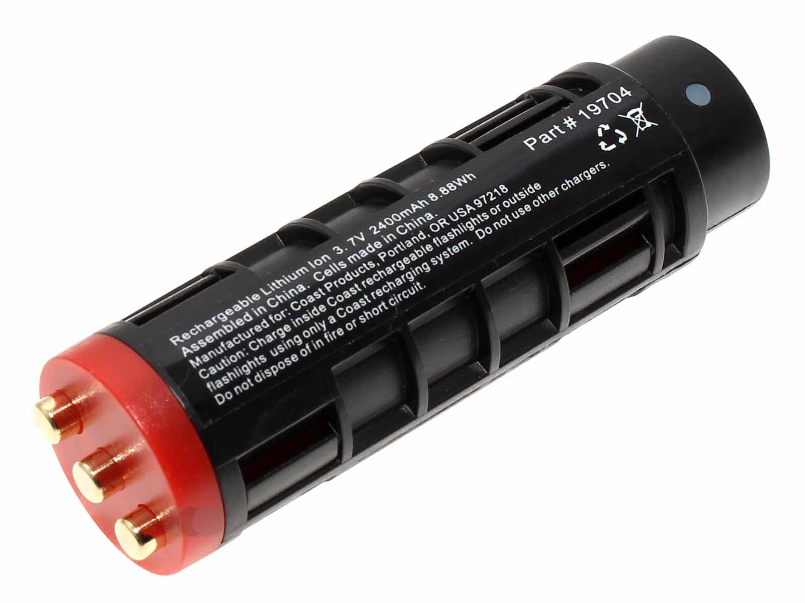 Original Akku für Coast HP7R und A25R Taschenlampe, 19704, Lithium-Ionen micro-USB, 3,7V, 2400mAh
