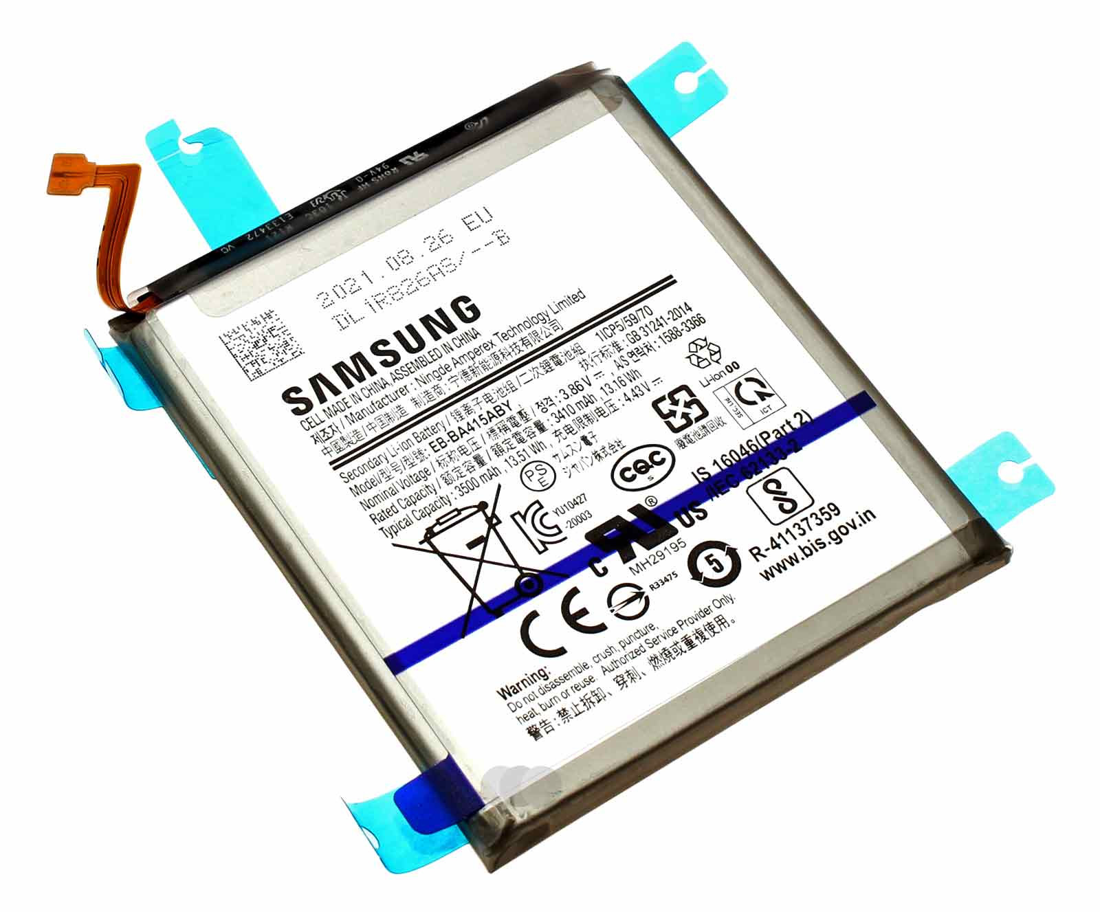 Original Akku für Samsung Galaxy A41 A415F, EB-BA415ABY, GH82-22861A, 3,86V, 3500mAh