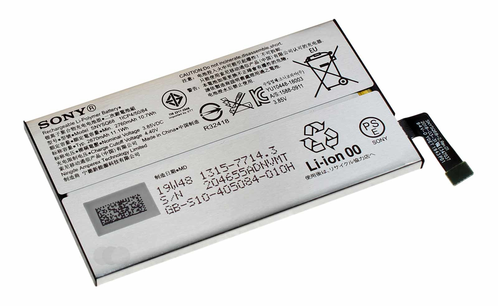 Original Akku für Sony Xperia 10 Smartphone, SNYSQ68, LIP1668ERPC, 3,85V, 2870mAh