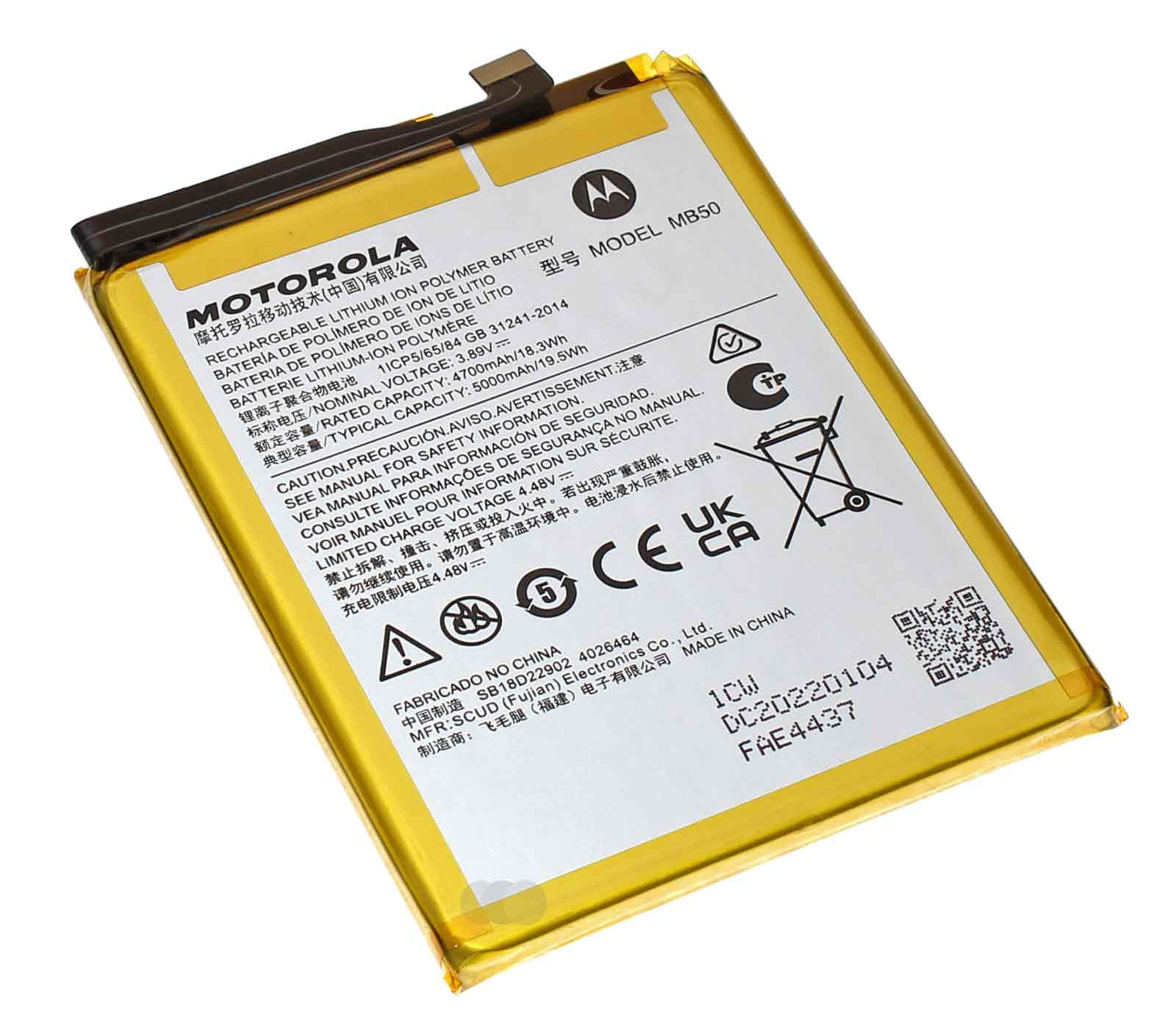 Original Akku Motorola MB50 für Moto G200 5G XT2175, 3,89V, 5000mAh, SB18D22902