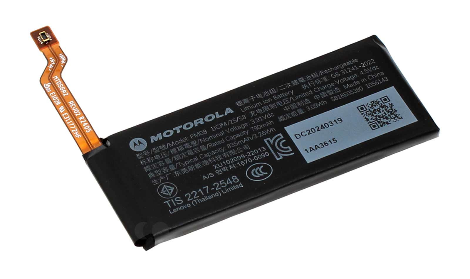 Original Akku Motorola PM08 für Moto Razr 40 Ultra XT2321, 3,91V, 835mAh, SB18D64677