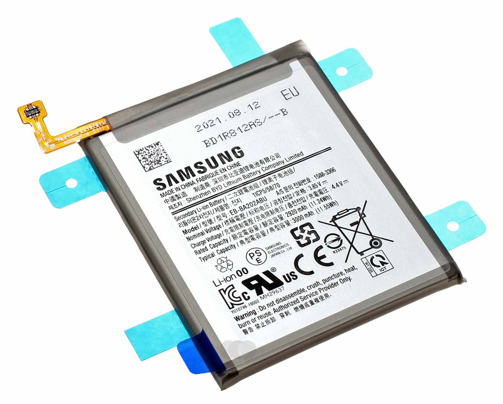 Original Akku Samsung EB-BA202ABU für Galaxy A20e A202F, 3,85V, 3000mAh, GH82-20188A 