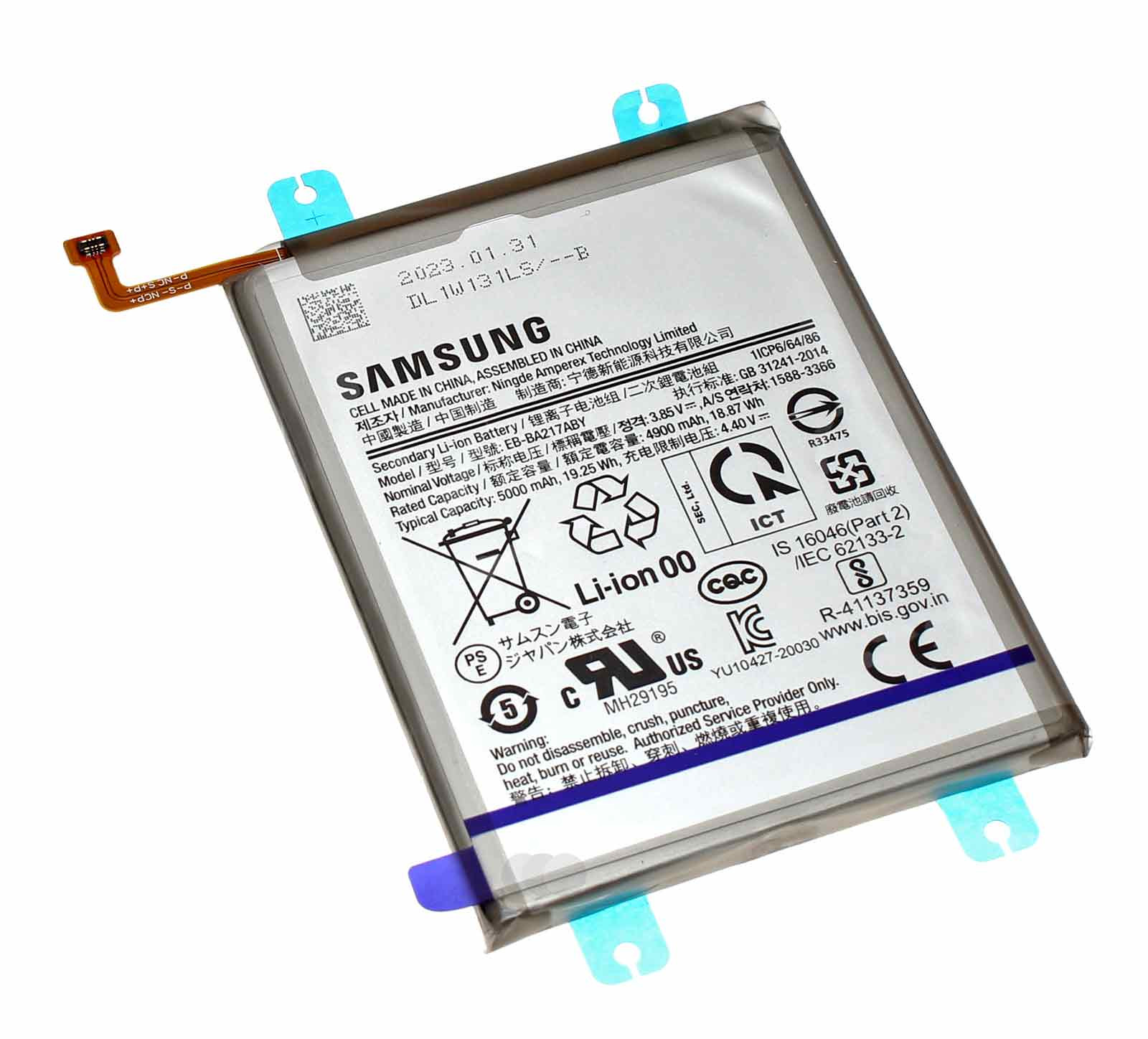 Original Akku Samsung EB-BA217ABY für Galaxy A12, A13, A21s, 3,85V, 5000mAh, GH82-22989A