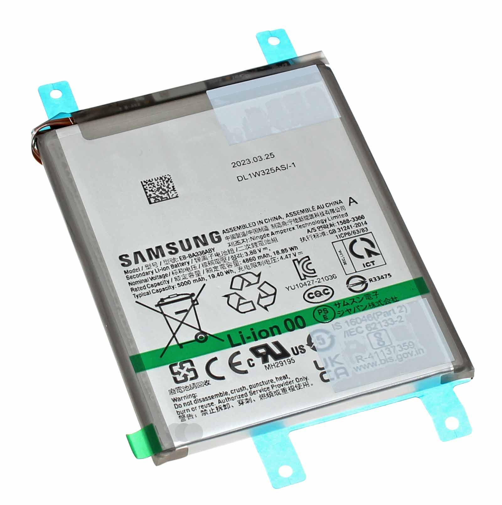 Original Akku Samsung EB-BA336ABY für Galaxy A53 5G, 3,88V, 5000mAh, GH82-28072A
