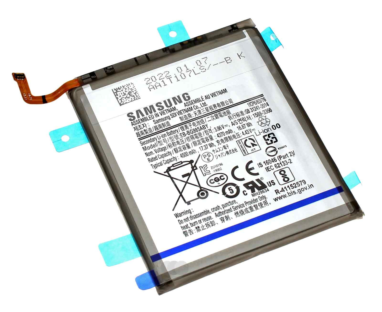 Original Akku Samsung EB-BG985ABY für Galaxy S20 Plus G985F, G986B, 3,86V, 4500mAh, GH82-22133A