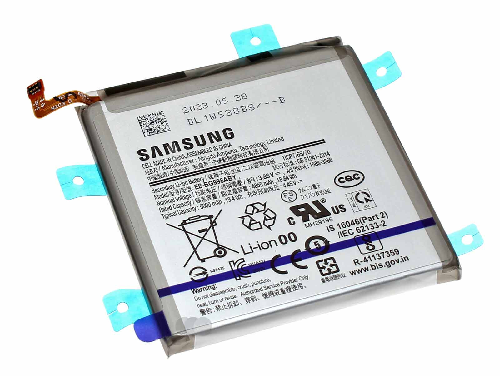 Original Akku Samsung EB-BG998ABY für Galaxy S21 Ultra 5G SM-G998B, 3,88V, 5000mAh, GH82-24592A