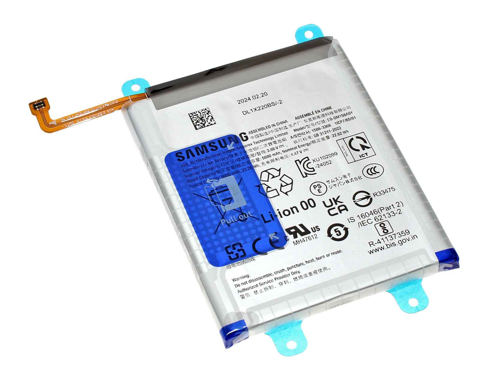 Original Akku Samsung EB-BM156ABY für Galaxy M15 SM-M156, 3,88V, 6000mAh, GH82-34686A