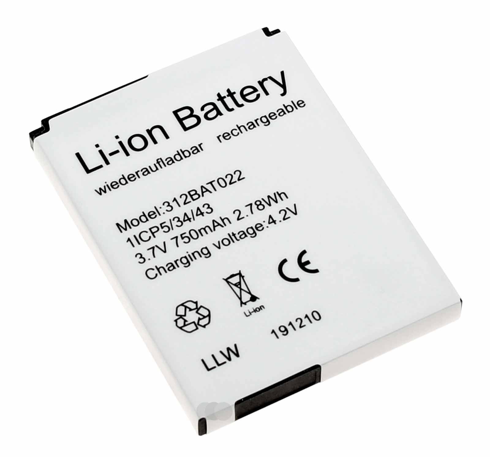 Original Akku für AVM FRITZ!Fon MT-F M2 C4 C5 DECT Telefon, 312BAT022, 3,7V, 750mAh