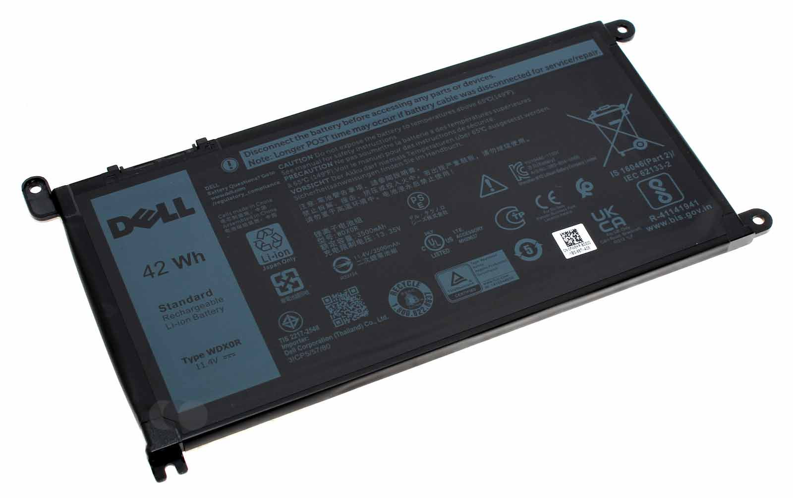 Original Dell WDX0R Akku für Latitude Vostro Inspiron, Y3F7Y, 11,4V, 3500mAh 42Wh