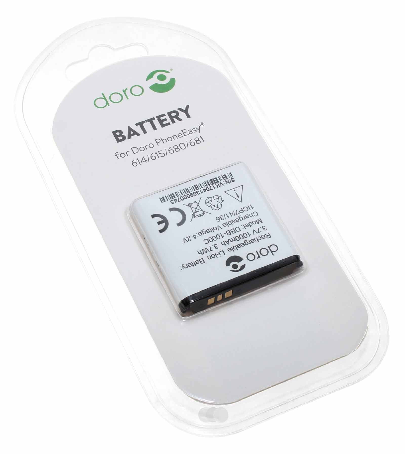 Original doro DBB-1000C 5822 Akku für doro PhoneEasy 614, 615, 680, 681 Seniorenhandy, 3,7V 1000mAh