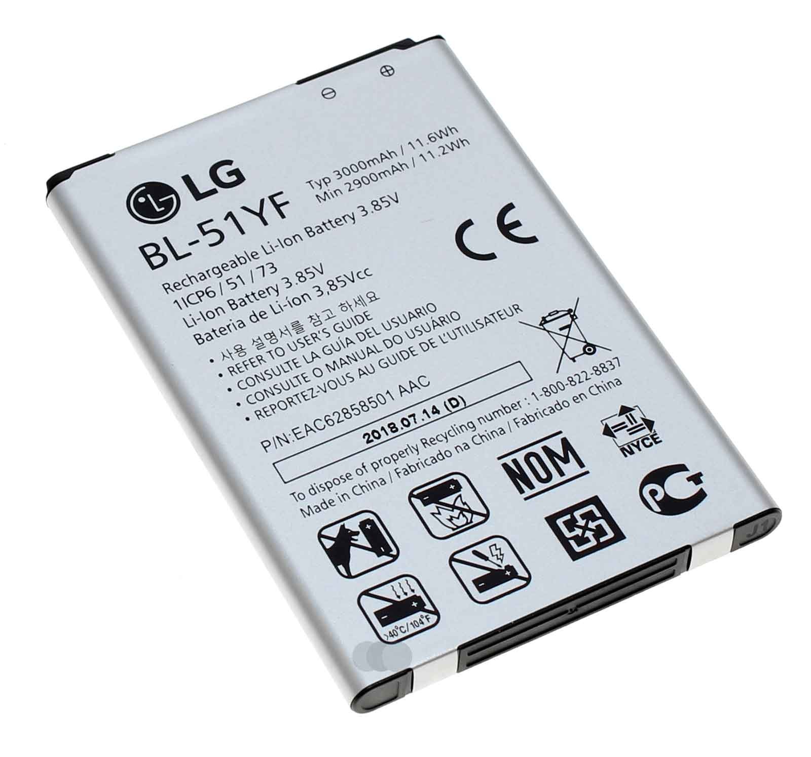 Original LG EAC62858501 BL-51YF Akku für LG G4, H540, H810, LS991, P1s, VS986 u.a., 3,85V, 3000mAh