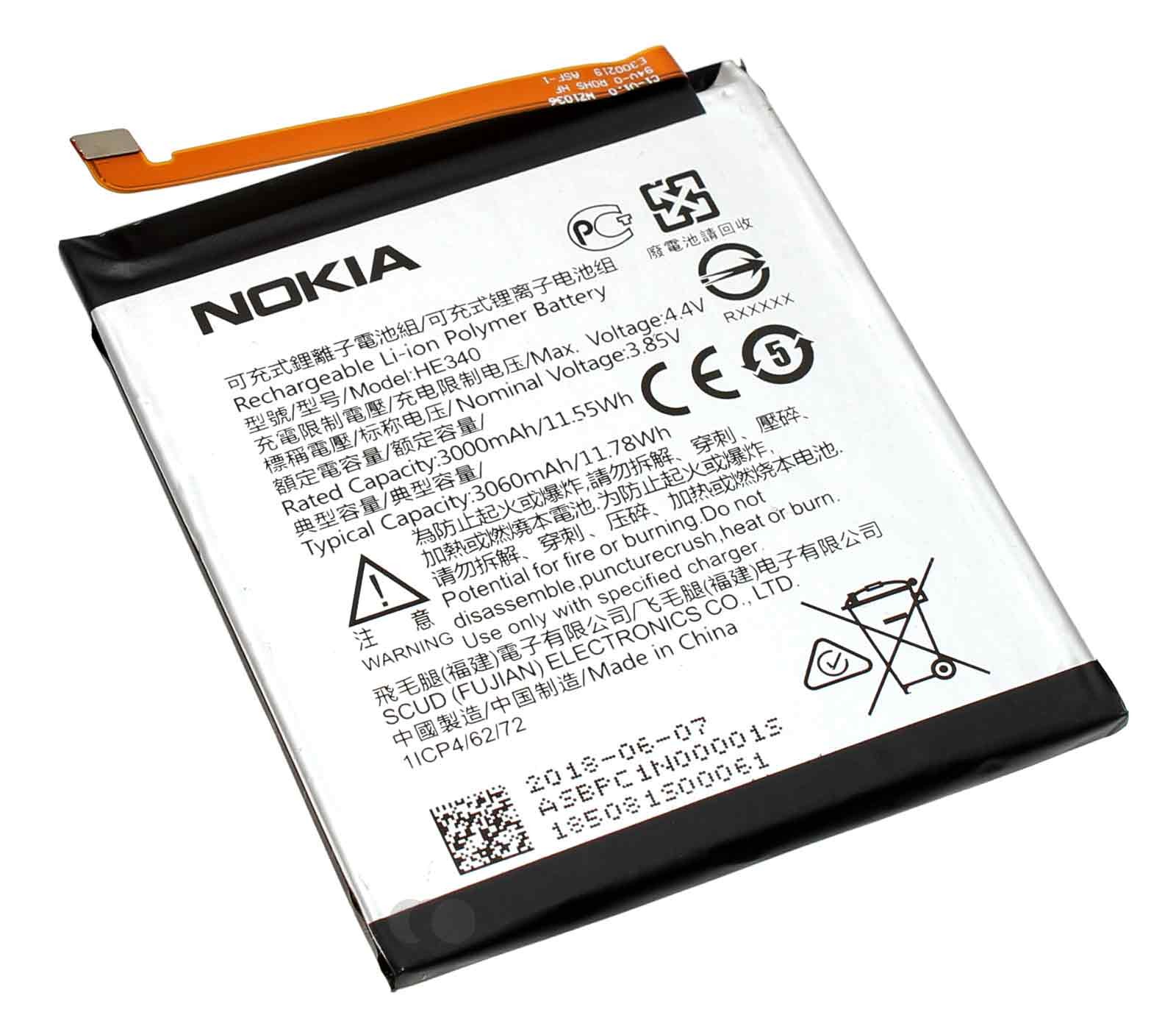 Original Nokia HE340 Akku für Nokia 7 TA-1041 Smartphone, 3,85V, 3000mAh