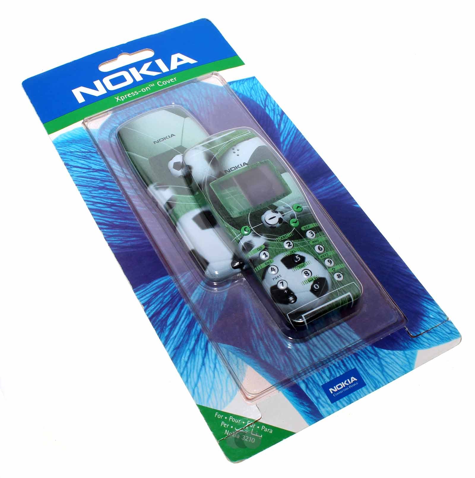 Original Nokia Xpress-on Cover für Nokia 3210, SKR-12 Fussball Football grün, Oberschale, Akkudeckel, Tastatur