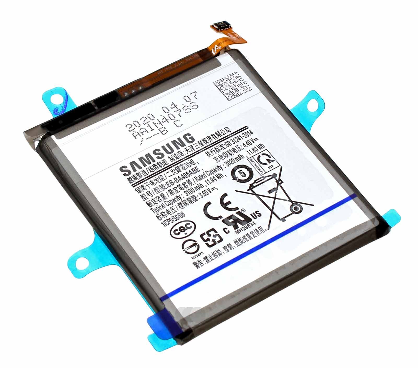 Original Samsung Akku EB-BA405ABE für Samsung Galaxy A40 (SM-A405F), 3,85V, 3100mAh, GH82-19582A