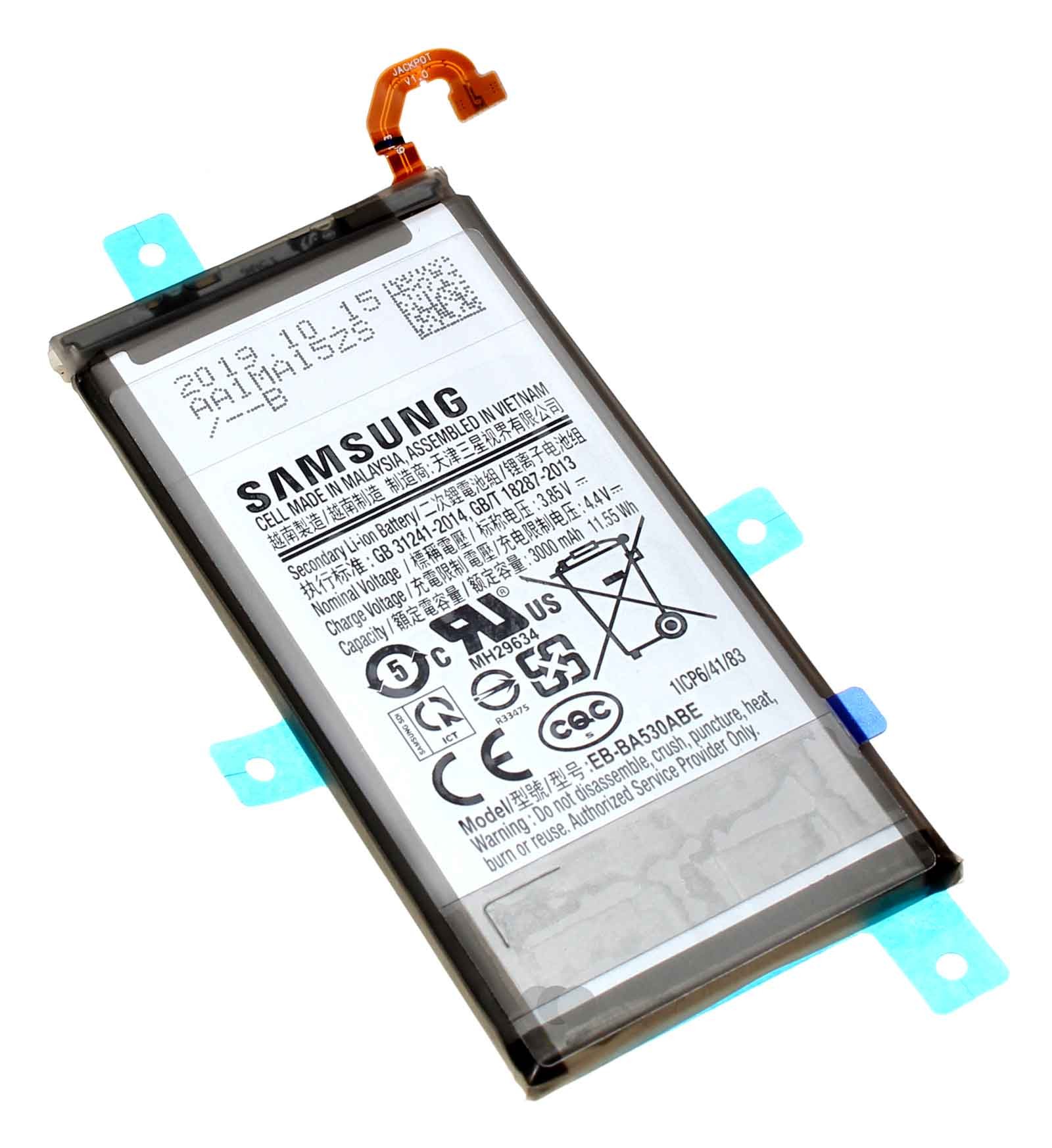 Original Samsung EB-BA530ABE Akku für Galaxy A8 2018 (A530F), 3,85V, 3000mAh, GH82-15656A