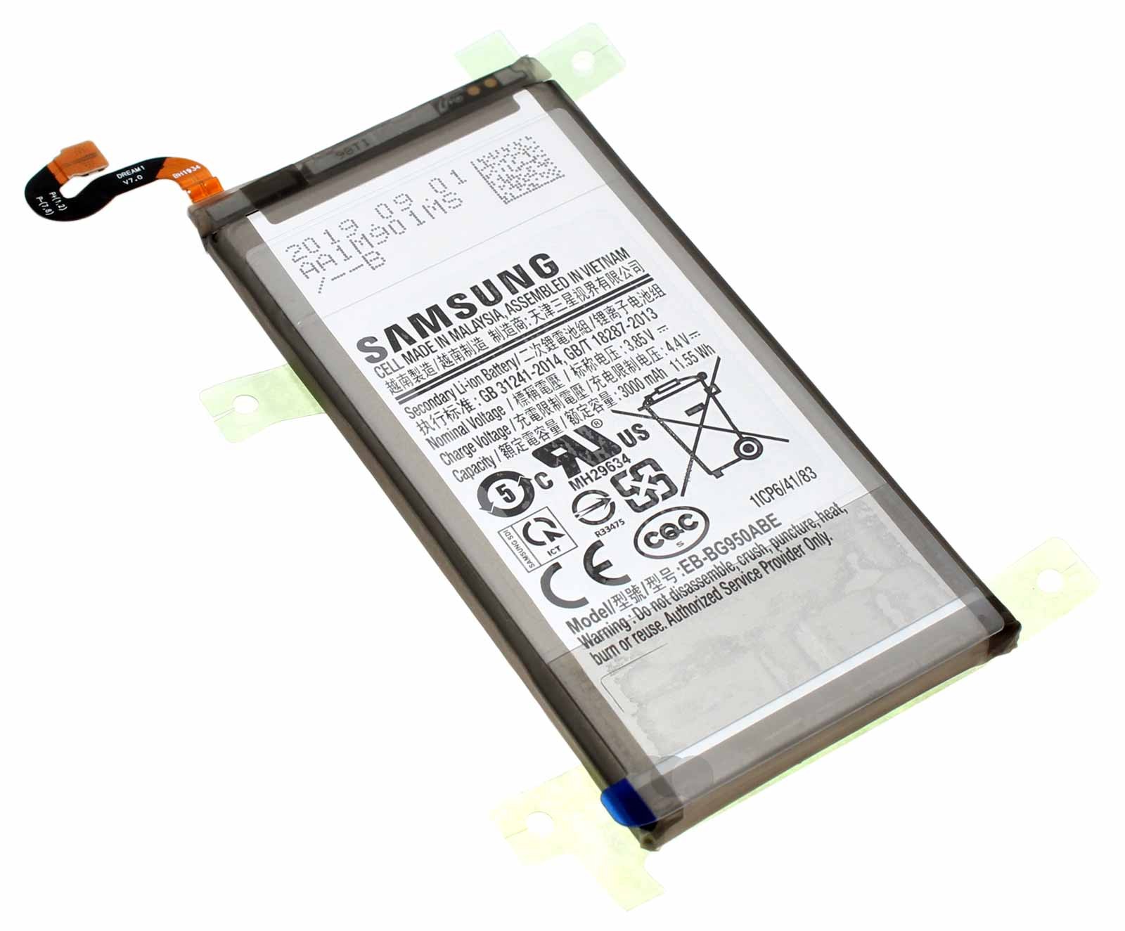 Original Samsung EB-BG950ABE GH82-14642A Akku für Samsung Galaxy S8 (SM-G950), 3,85V, 3000mAh