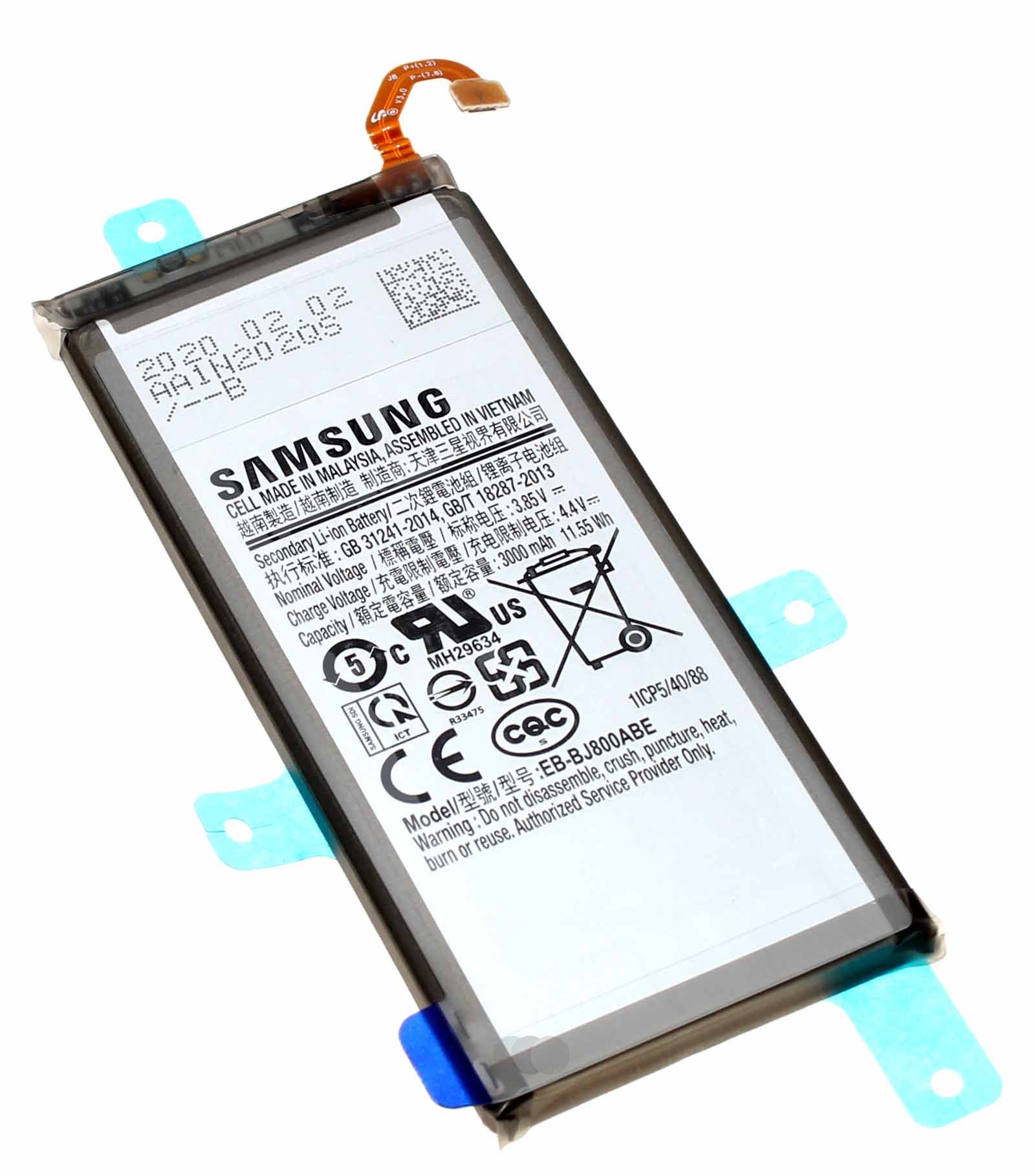 Original Samsung EB-BJ800ABE Akku für Samsung Galaxy J6 2018 (SM-J600), GH82-16865A, 3,85V 3000mAh