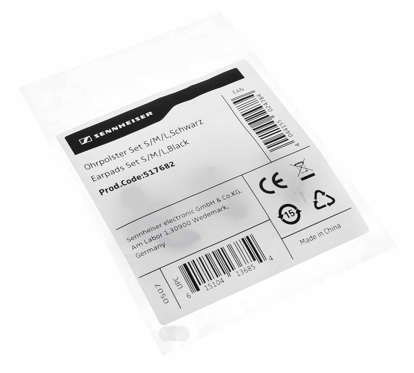 Original Sennheiser Ohrpolster-Set | 12 Stk., Gr. S M L, CX 55, CX 95, CX 300, CX 400, CX 500, schwarz, 517682