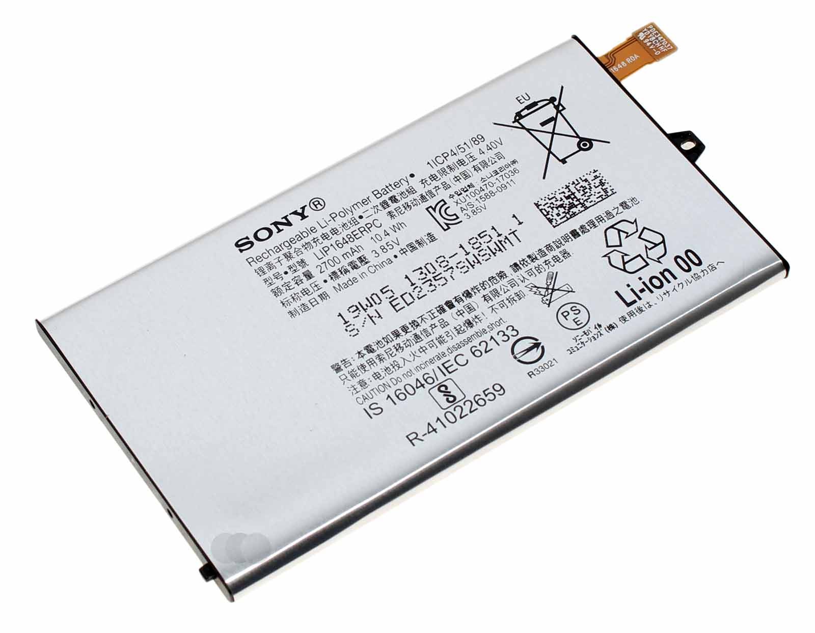 Original Sony LIP1648ERPC Akku für Sony Xperia XZ1 Compact G8441, 1308-1851, 3,85V, 2700mAh
