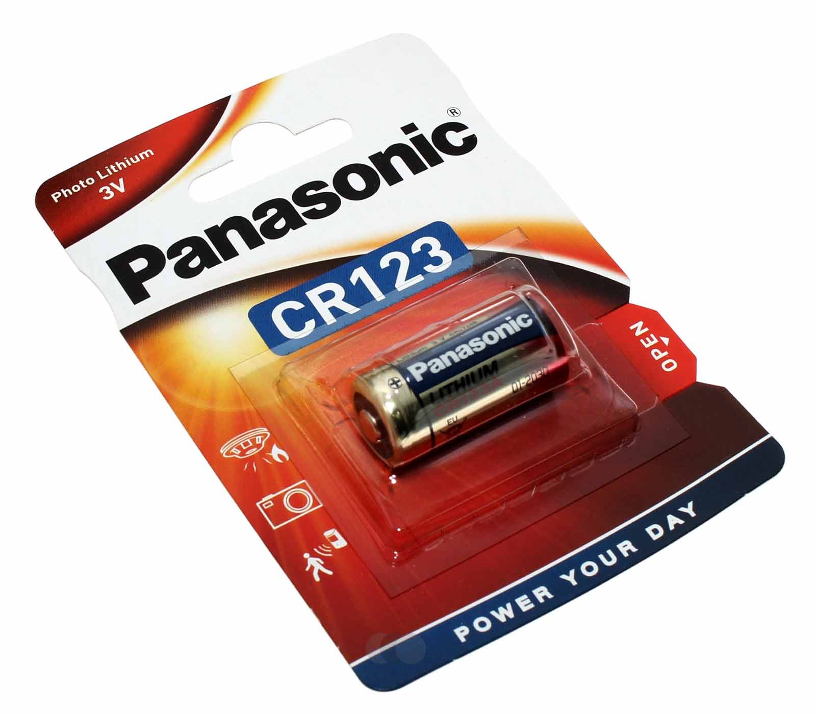 Panasonic CR123 Lithium Foto Batterie, wie 5018LC, EL123AP, DL123A, CR17345, 3V, 1400mAh
