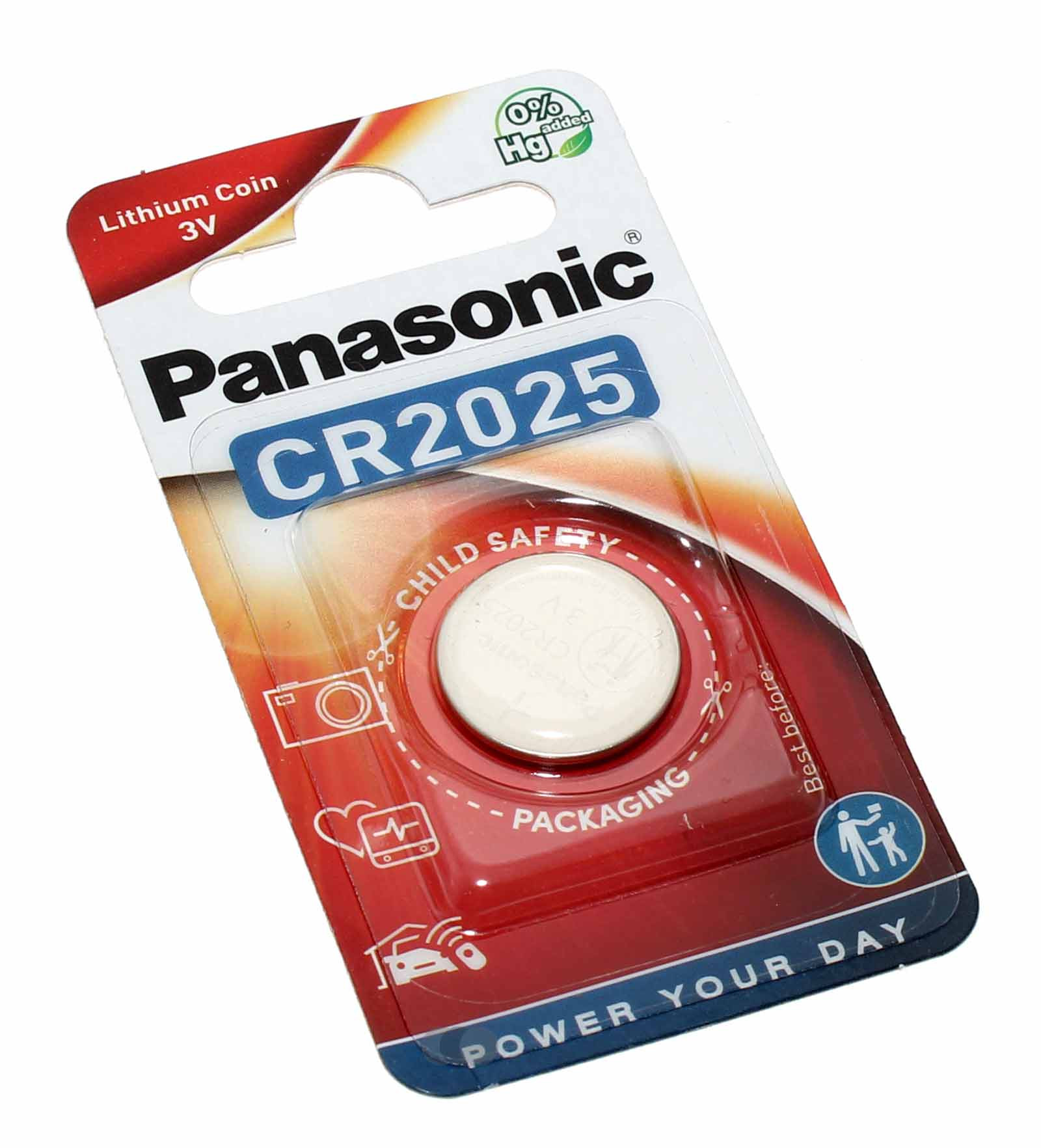 Panasonic CR2025 Lithium Knopfzelle Batterie, ECR2025, DL2025, KCR2025, 3V, 165mAh