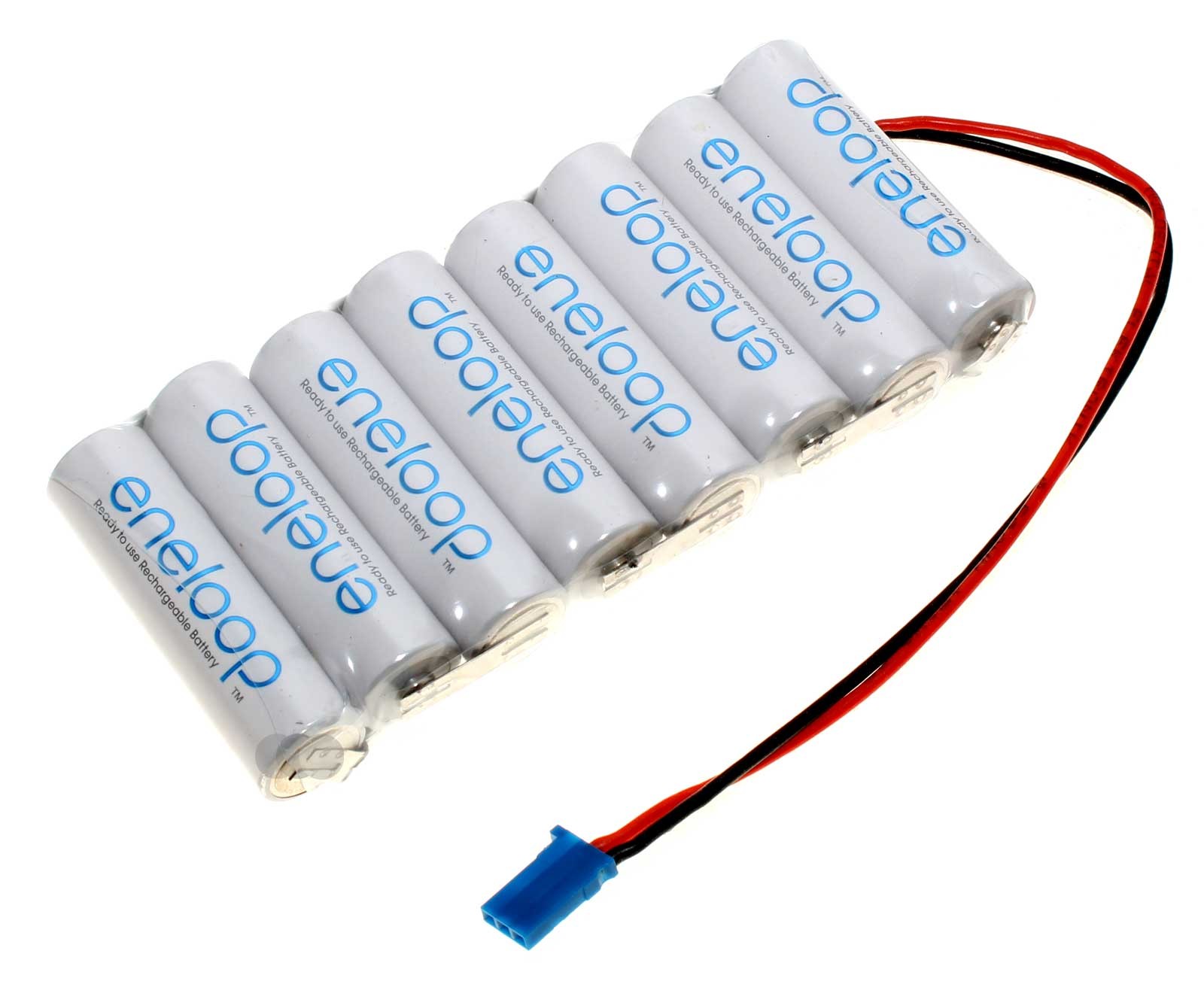 Panasonic eneloop Akkupack für Futaba Empfänger, 8er Reihe (F1x8), Ni-MH mit 9,6 Volt und 2000mAh Kapazität, ersatzteil Teilenummer 125731