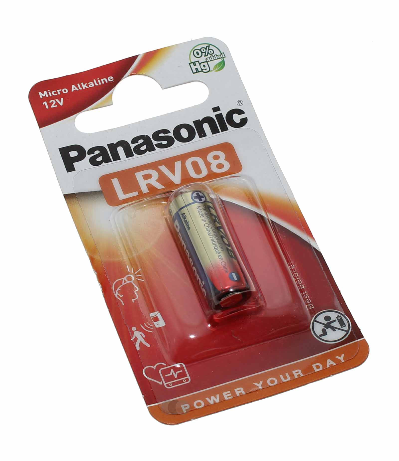 Original Panasonic LRV08 Alkaline Batterie, GP23, MN21, V23GA, LR23A ,L1028, 12V, 52mAh