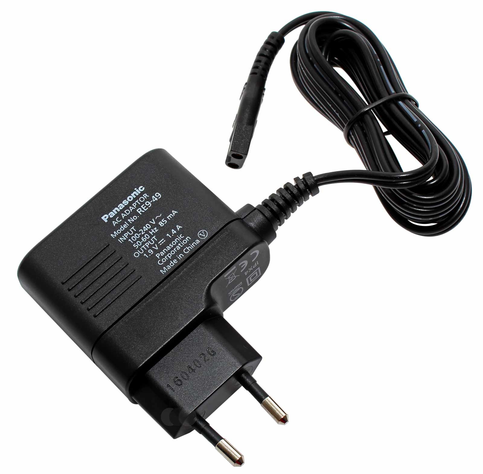 Panasonic RE9-49 AC-Adapter, Netzstecker, Ladekabel für Rasierapparat, Haarschneidegerät ER2201, ER2161, ER2171, ER-GC50 und ER-GC70, WER2302K7P74