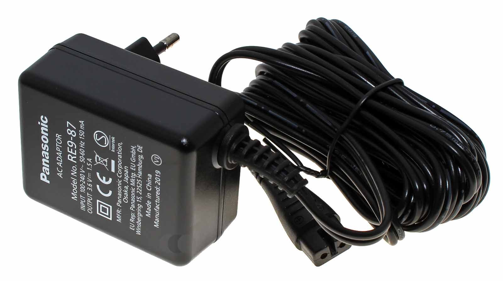 Panasonic RE9-87 Ladegerät Netzteil für ER161, ER1611, WER1611K7764, 3,6V, 1,5A