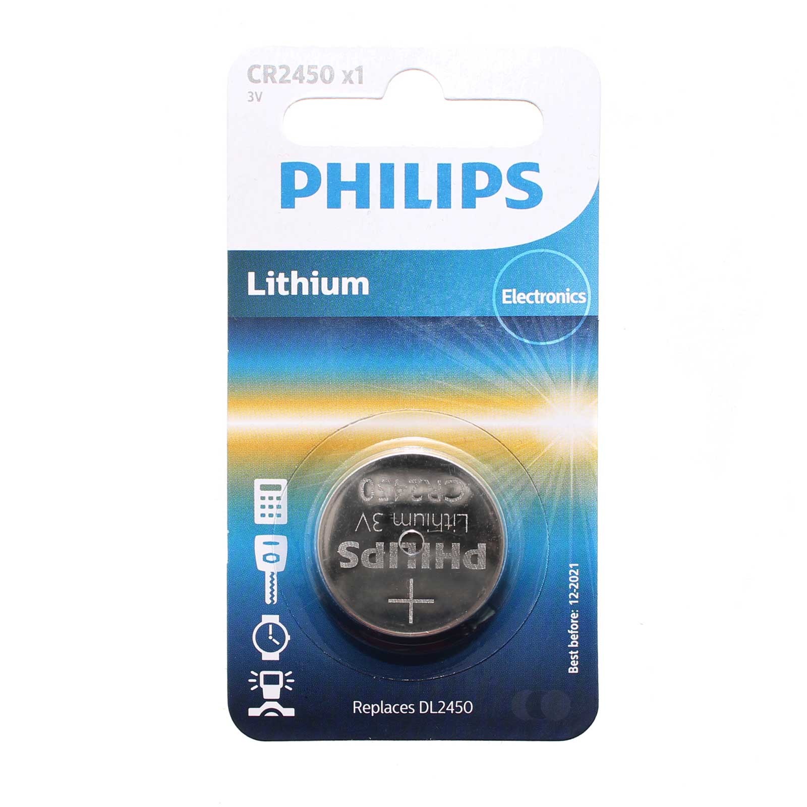 3V Knopfzellenbatterie Philips CR2450 im Blister
