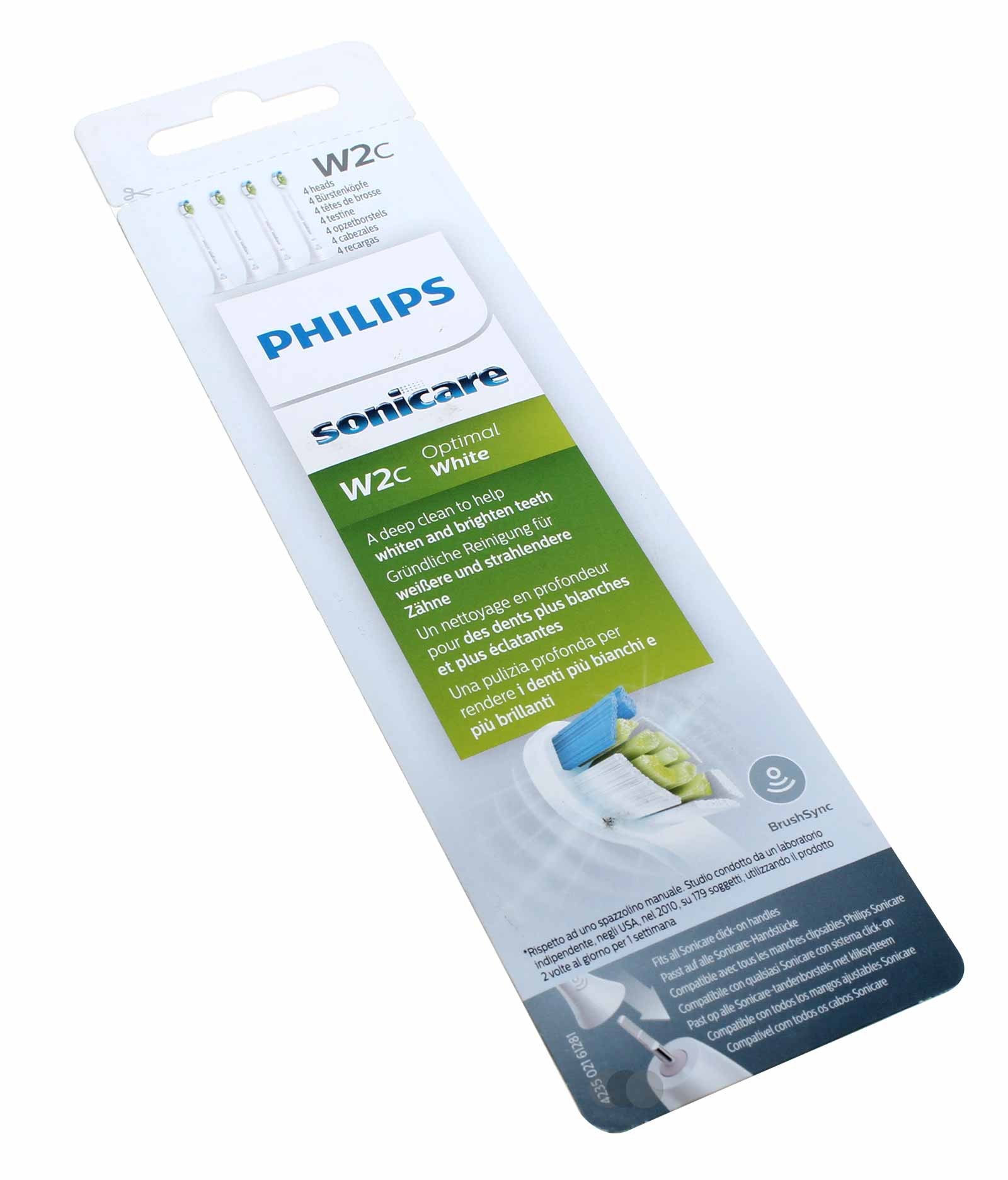 Philips Sonicare HX6074 W2c Optimal White Aufsteckbürsten für DiamondClean FlexCare u.a. elektrische Zahnbürste, 4 Stk., weiss