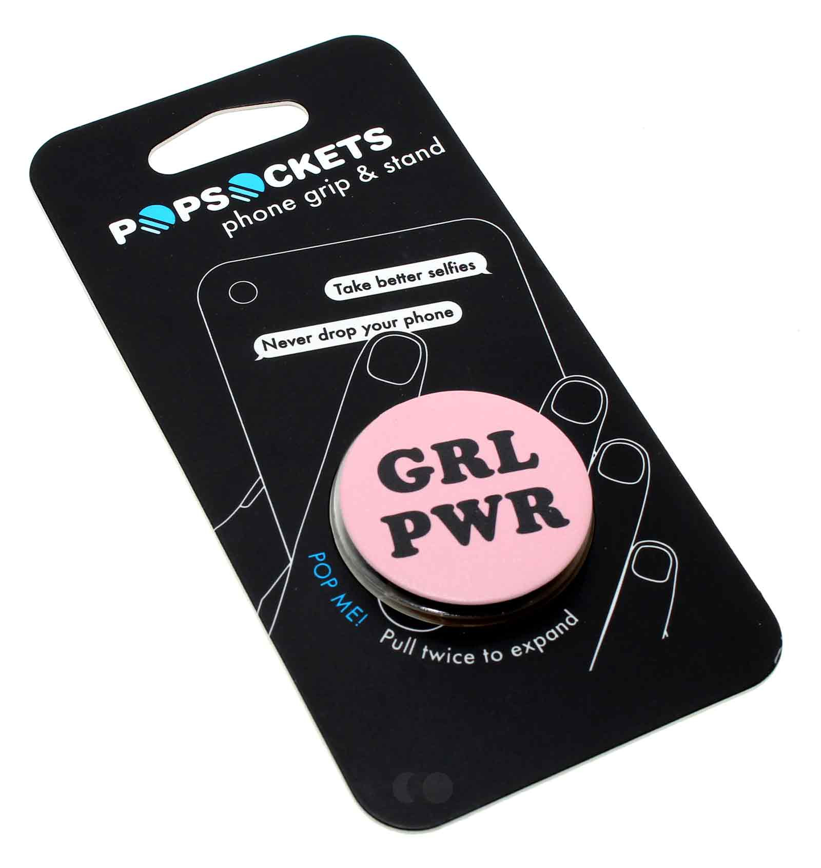 PopSockets ausziehbarer Griff Ständer, Handyhalter für Smartphone, Girl Power Motiv, 96703