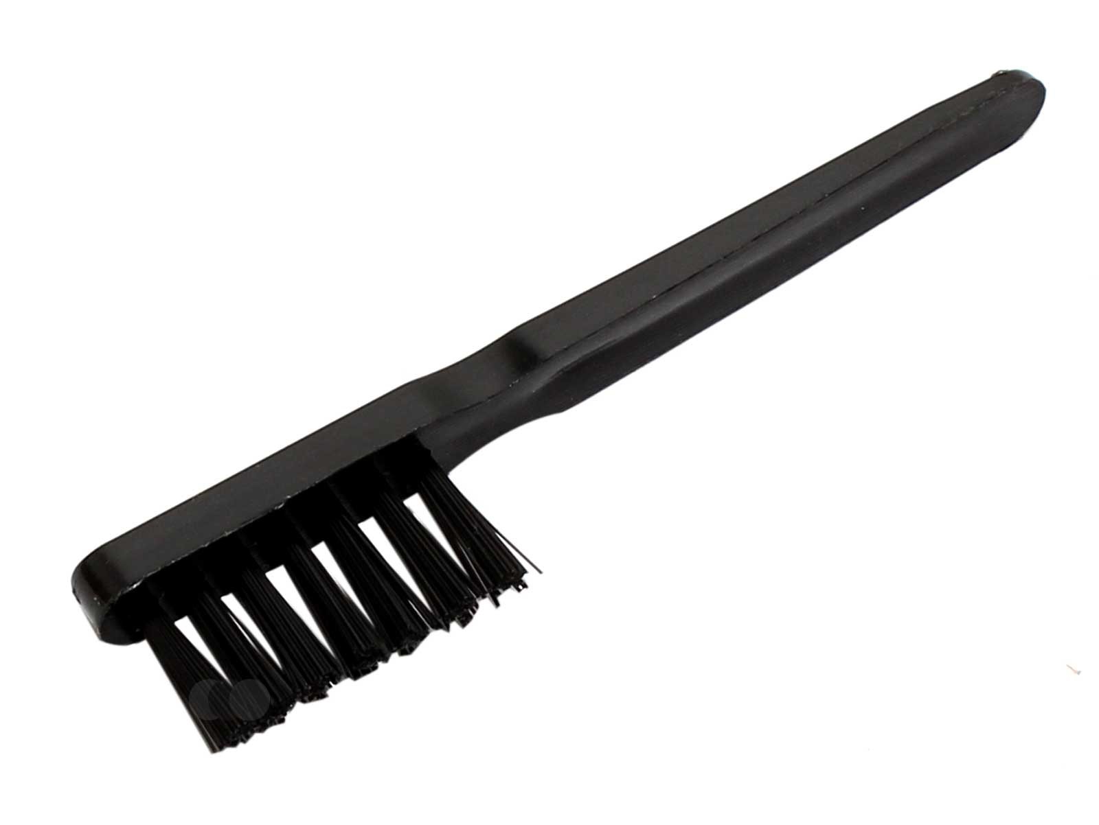 Reinigungsbürste, Reinigungspinsel mit Kunststoffborsten für Rasierapparate. Zur Reinigung von Scherfolien, Schermesser und Klingen, für alle Rasierer, Barttrimmer, Langhaar-, Bart- und Haarschneider von Herstellern wie Braun, Panasonic, Remington, Carrer