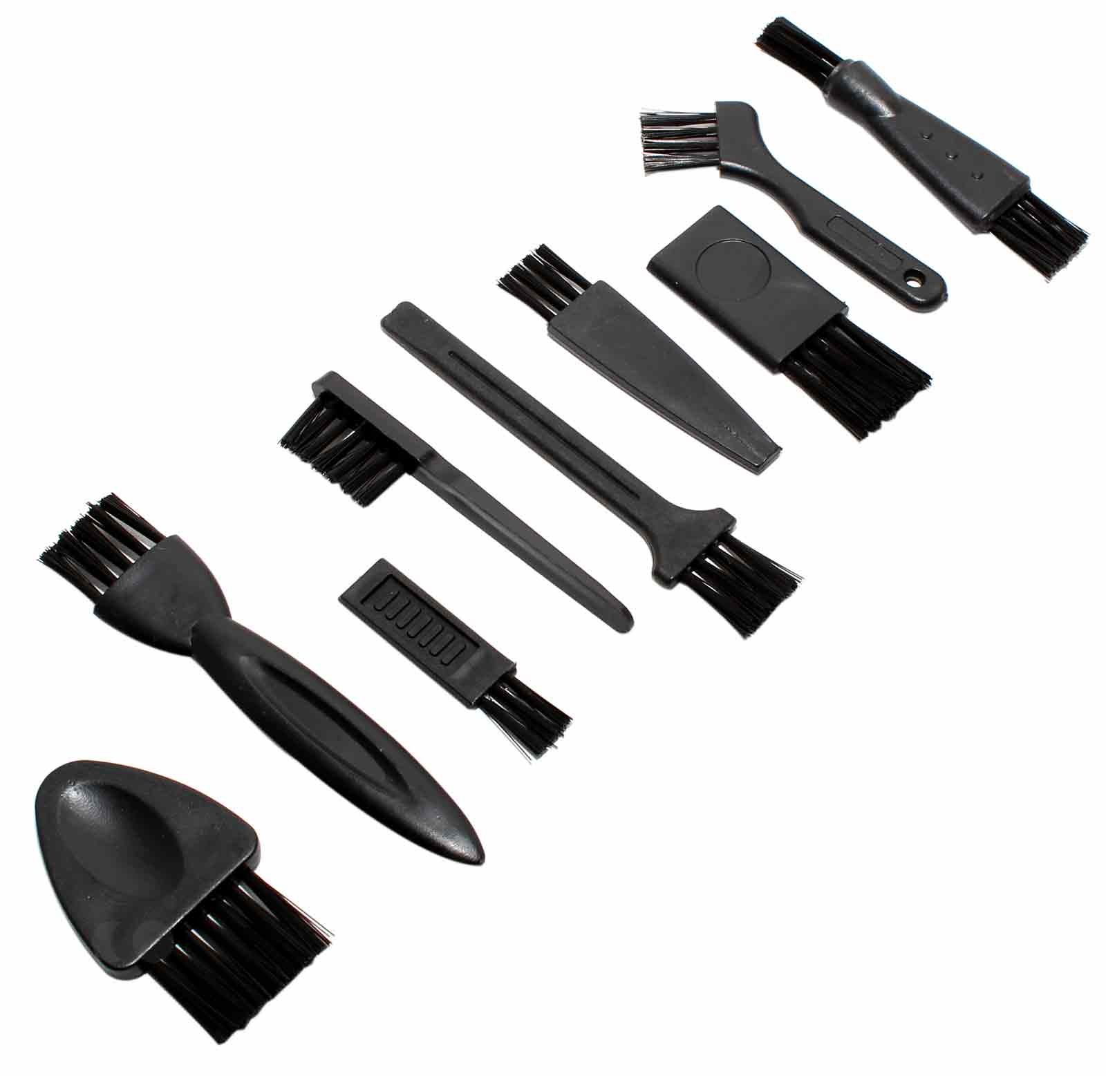 Reinigungsbürsten, Reinigungspinsel Set mit Kunststoffborsten für Rasierapparate. Zur Reinigung von Scherfolien, Schermesser und Klingen, für alle Rasierer, Barttrimmer, Langhaar-, Bart- und Haarschneider von Herstellern wie Braun, Panasonic, Remington, C