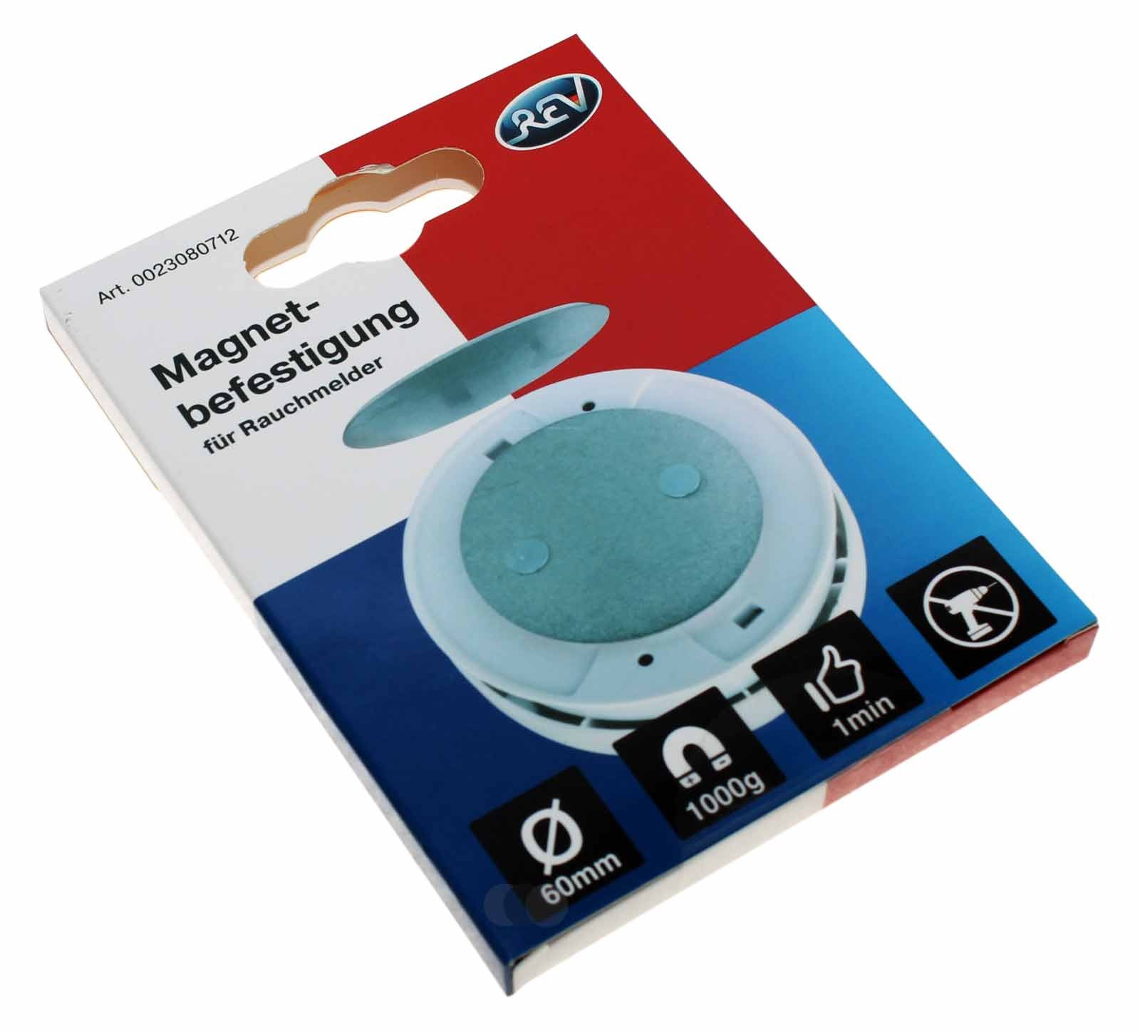 REV Ritter Rauchmelder Montageset Magnetbefestigung ohne Bohren Ø 60mm, 0023080712