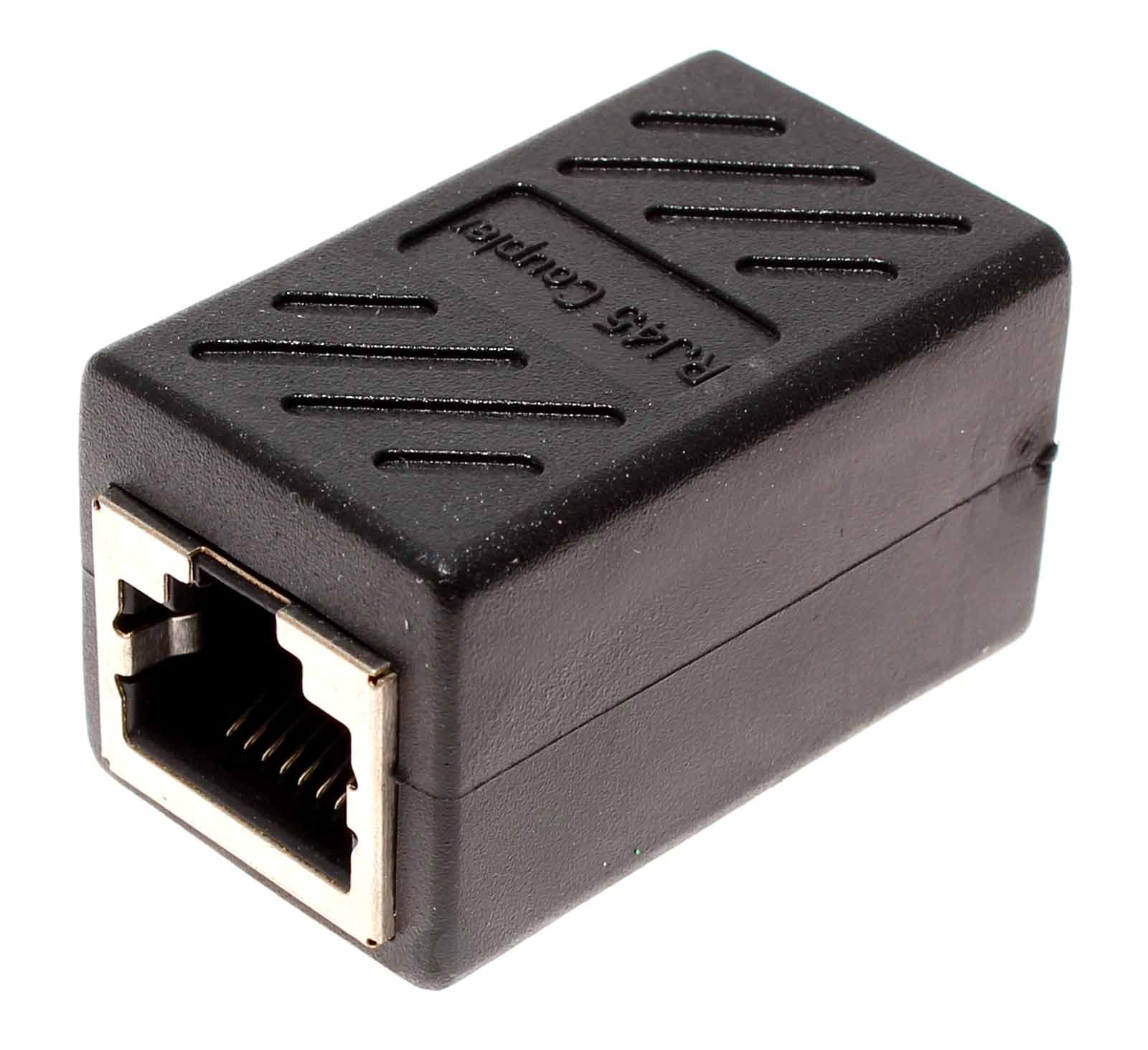 RJ45 Kupplung Adapter | Lan Kabel Koppler, CAT 5, 5E, 6, 6a, 7 Extender Stecker, Buchse / Buchse, Netzwerk