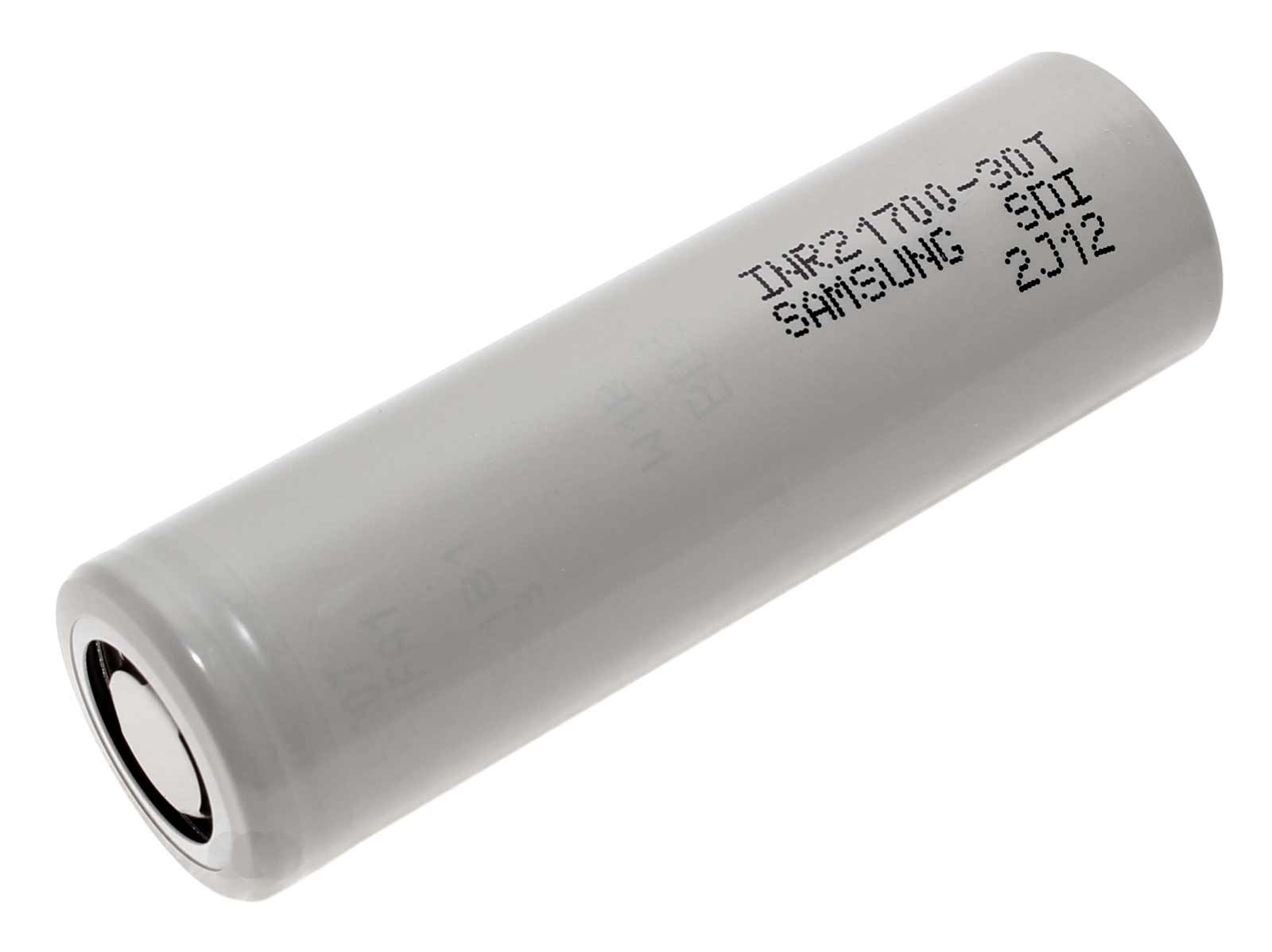 Samsung INR21700-30T Li-Ion spezial Akku (Industriezelle), Flat-Top, ungeschützt mit 3,6 Volt und 3000mAh Kapazität