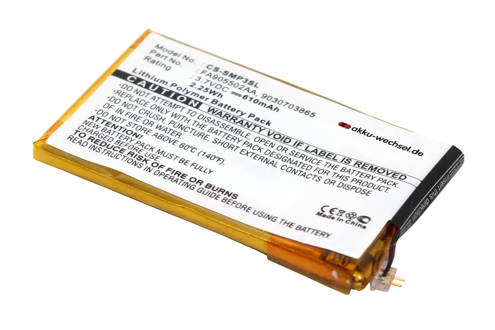 Akku passend für Samsung YP-P3 Video- MP3-Player / AH4300022A