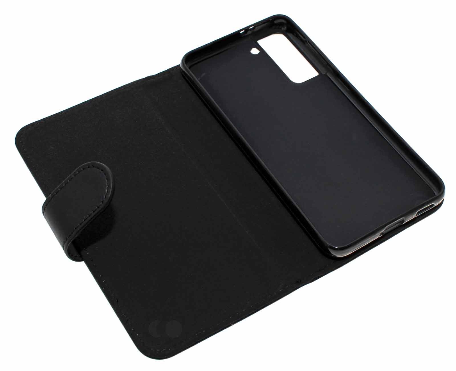 Schutz Hülle Tasche Cover Bookstyle für Samsung Galaxy S21 5G, schwarz, Kunstleder