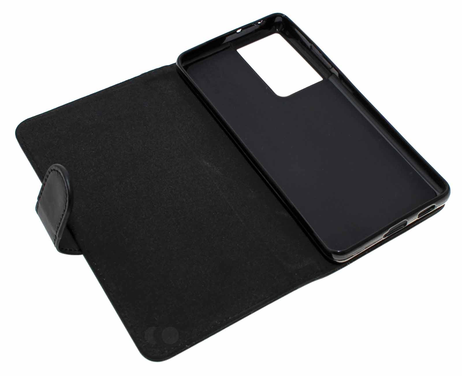 Schutz Hülle Tasche Cover Bookstyle für Samsung Galaxy S21 5G Ultra, schwarz, Kunstleder