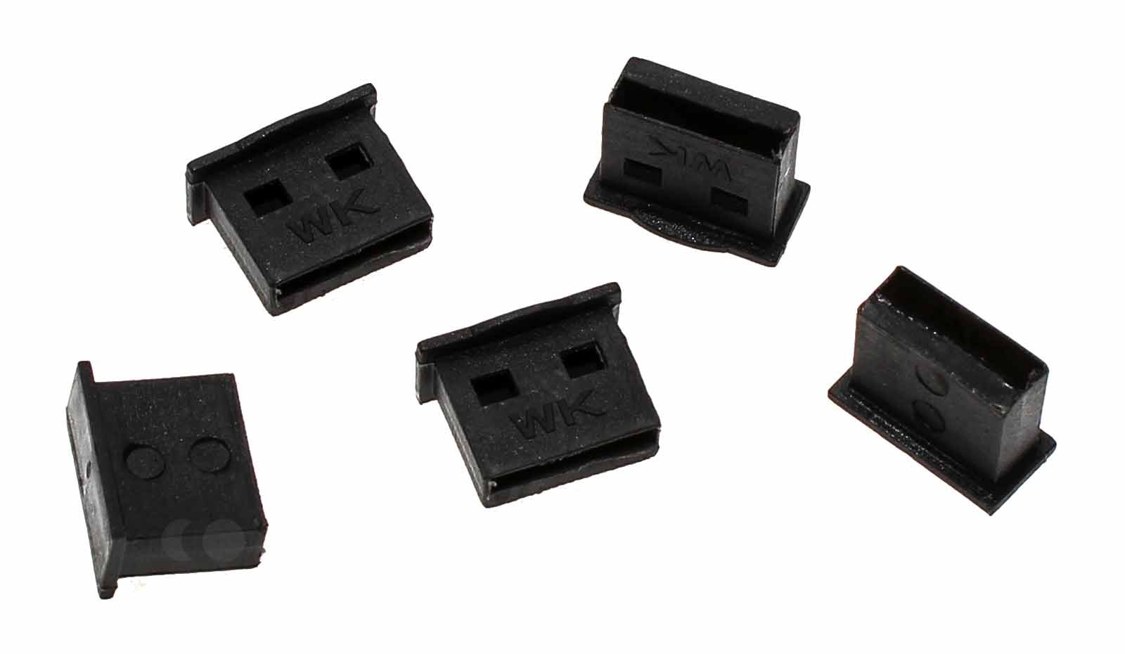 Staubschutzkappen-Set für USB Typ-A Buchse, 5 Stück, schwarz