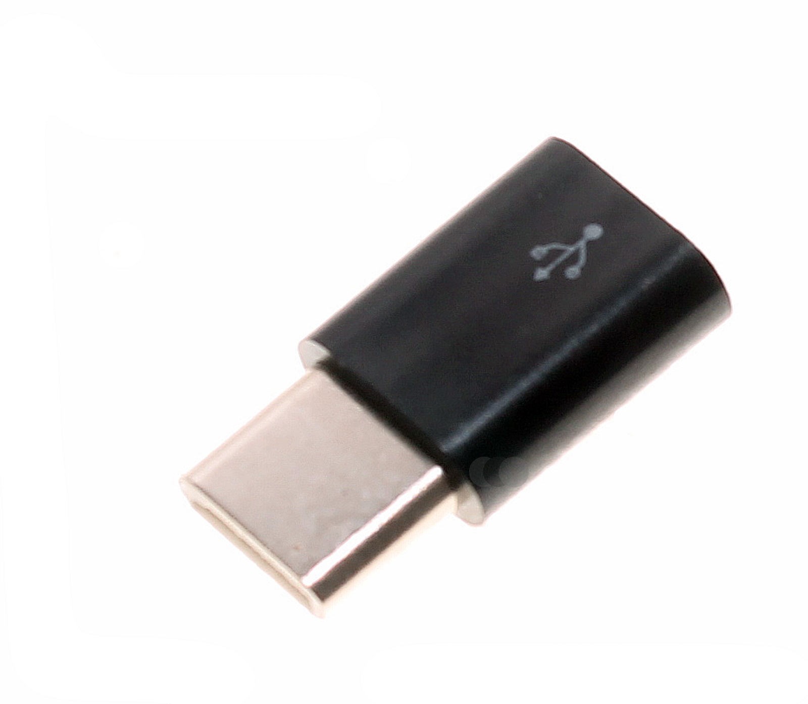 Adapter USB-C Stecker auf Micro-USB Buchse, schwarz, Konverter