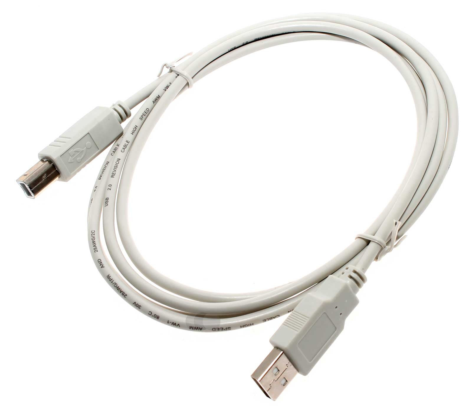 1,8m Meter langes, hochwertiges Kabel USB 2.0 A-Stecker auf B-Stecker, mit dem USB Kabel können viele Peripheriegeräte wie z.b. Drucker, Scanner, externe Festplatten HDD SSD, mit Laptop, Notebook, PC oder Mac verbunden werden