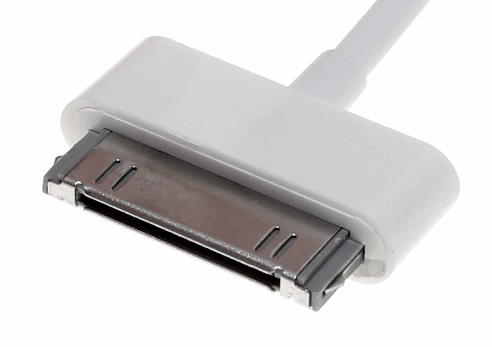 Daten- Ladekabel zum Aufladen und Synchronisieren mit USB Typ -A Stecker auf Apple Dock 30pol. Stecker für ältere Apple Geräte. Ersetzt das original Kabel MA591G/B