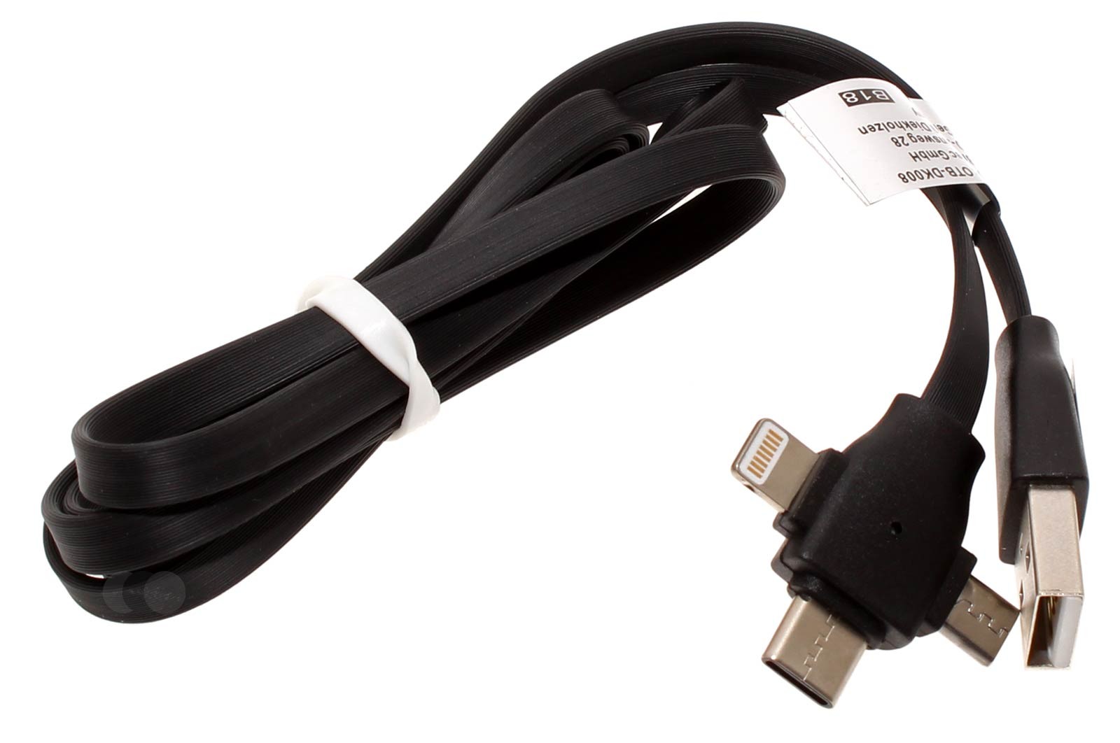 USB-Datenkabel (USB 2.0) zur Datenübertragung zwischen Smartphone, Handy und PC und weiteren kompatiblen Geräten, der innovative 3in1 Kombistecker vereint 3 Steckertypen, den iPhone Stecker, den Micro-USB-Stecker und den USB Type C Stecker