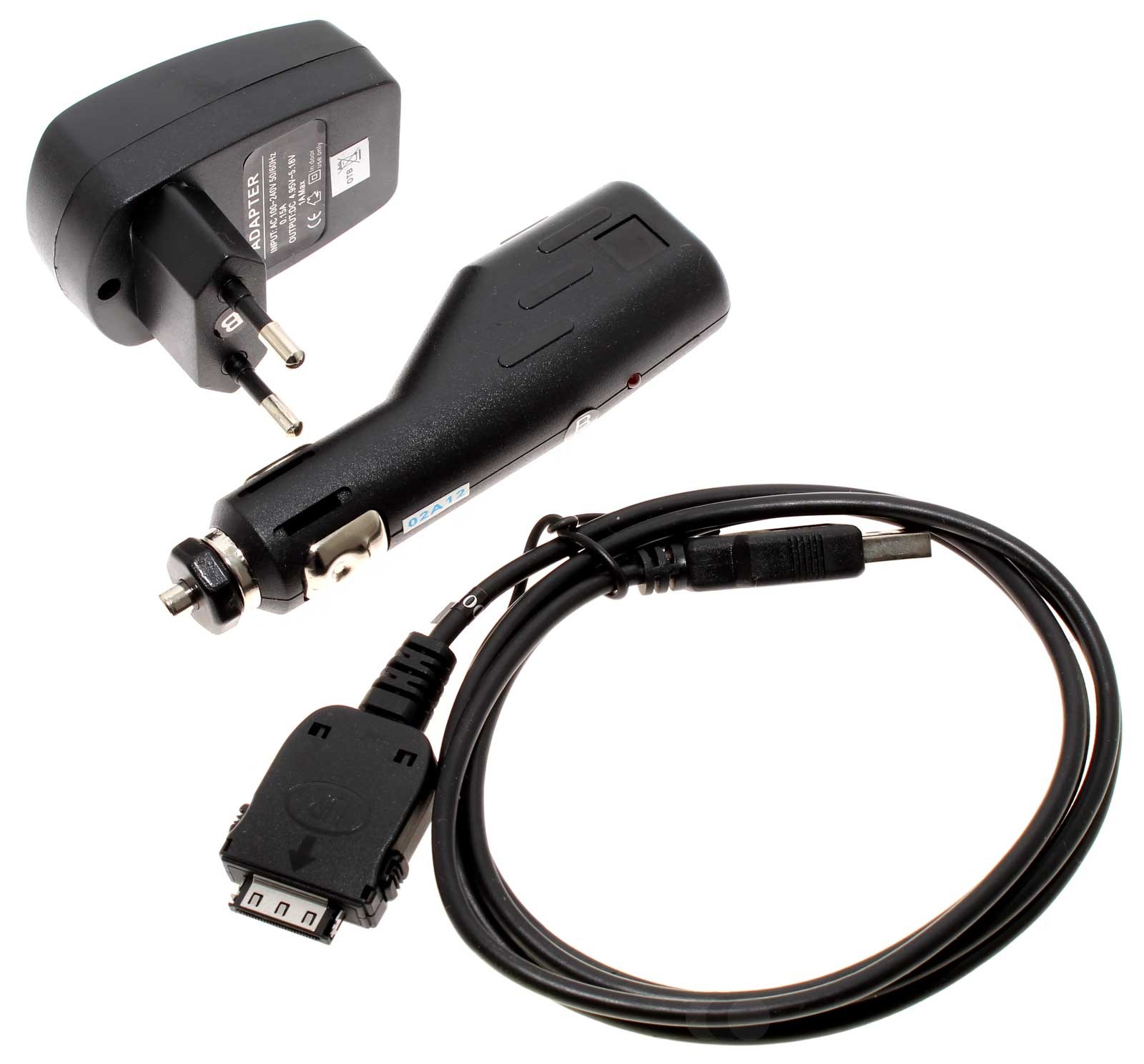 Alternatives Netzteil, Ladegerät, Ladekabel mit Kfz Stecker und USB Anschluss für Fujitsu-Siemens Loox N520 und Pocket Loox 410 Pocket PC PDA GPS Navigationssystem